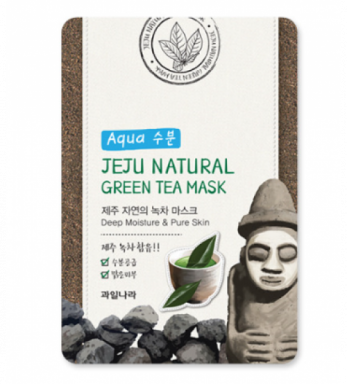 Маска для лица с зеленым чаем успокаивающая Jeju Nature's Green Tea Mask