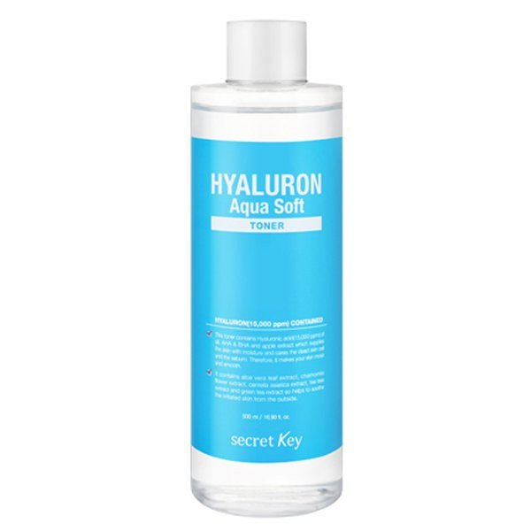 Тонер для лица с гиалуроновой кислотой Secret Key Hyaluron Aqua Soft Toner, 500 мл.