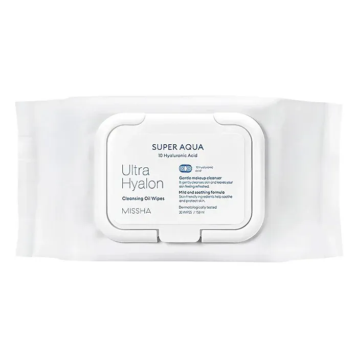 Влажные салфетки для лица MISSHA Super Aqua Ultra Hyalron Oil In Tissue, 30 шт - фото