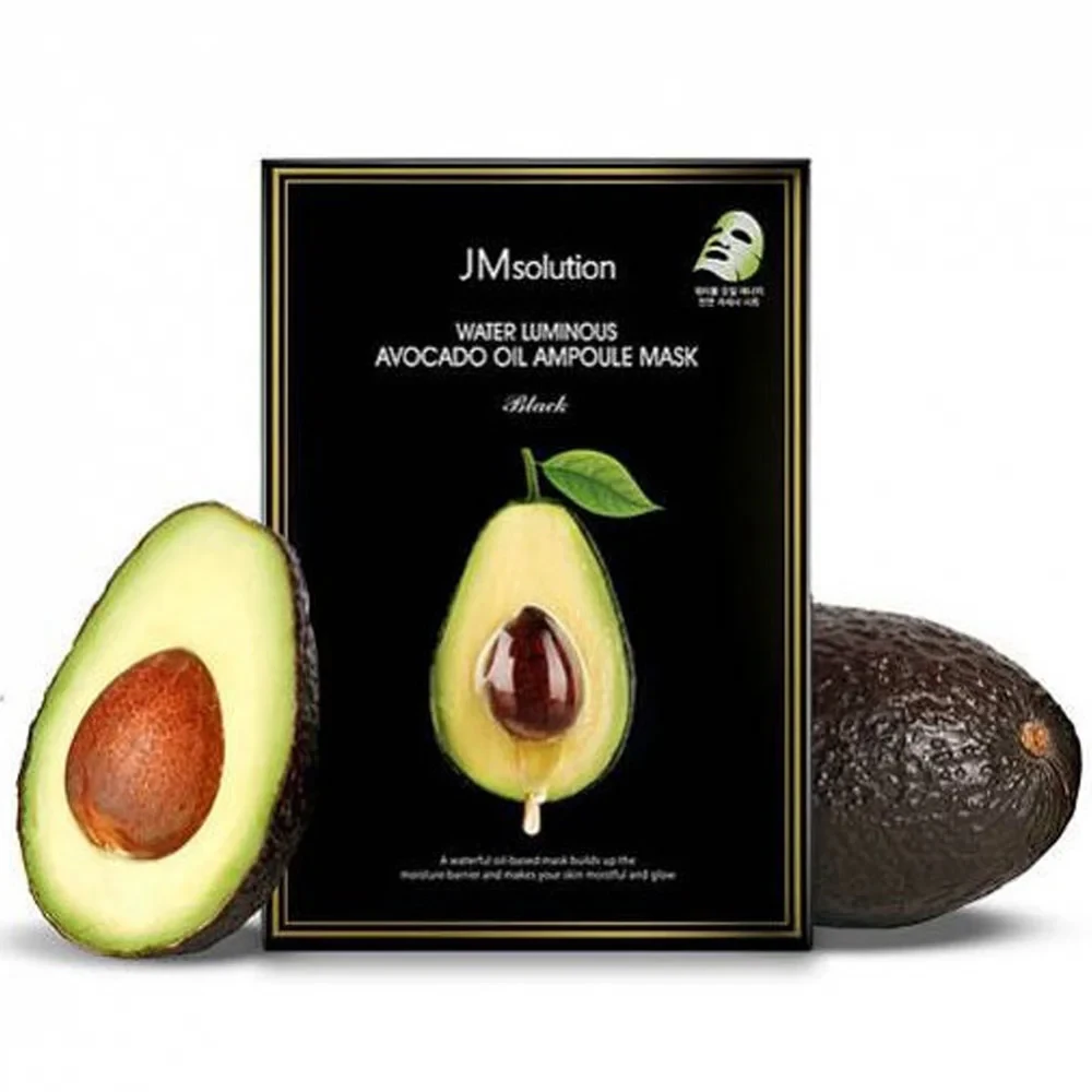 Маска для лица питательная JMSOLUTION Water Luminous Avocado Oil Ampoule Mask Black - фото