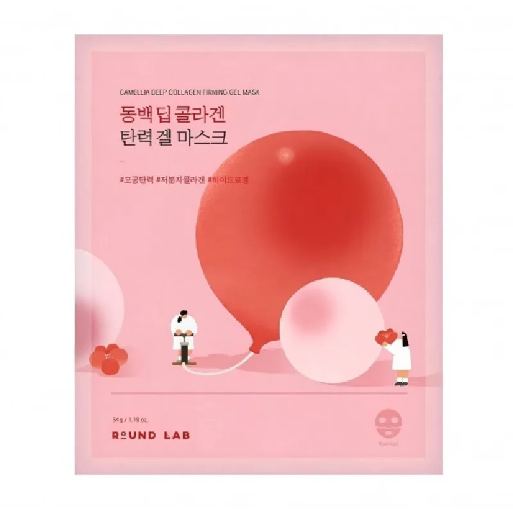Гидрогелевая маска ROUND LAB CAMELLIA DEEP COLLAGEN FIRMING GEL MASK, 1 шт