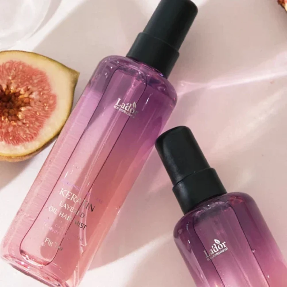 Парфюмированный для волос с кератином LADOR KERATIN LAYERED OIL MIST FIG TEA фото-3