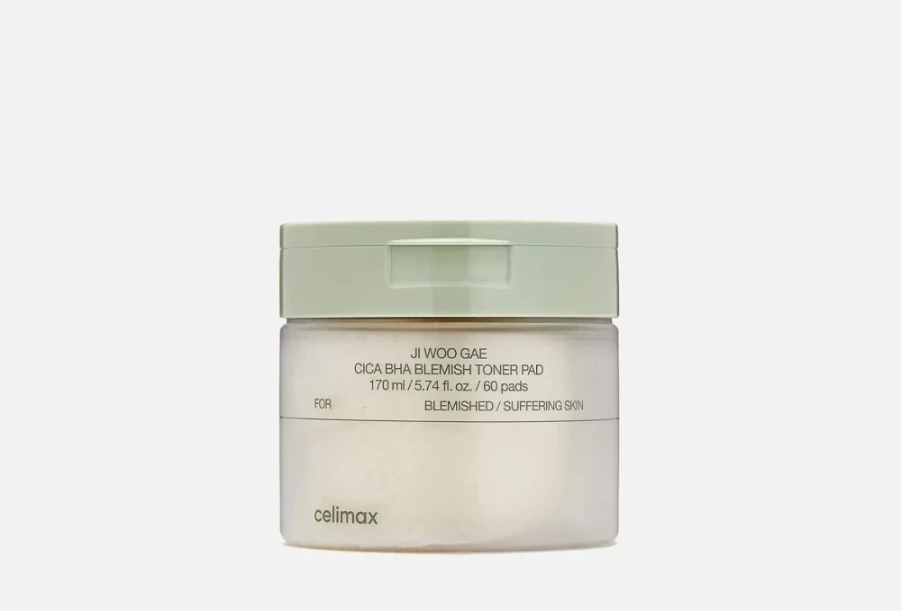 CELIMAX Ji Woo Gae Cica BHA Blemish Toner Pad — тонер-пэды с кислотами - фото1