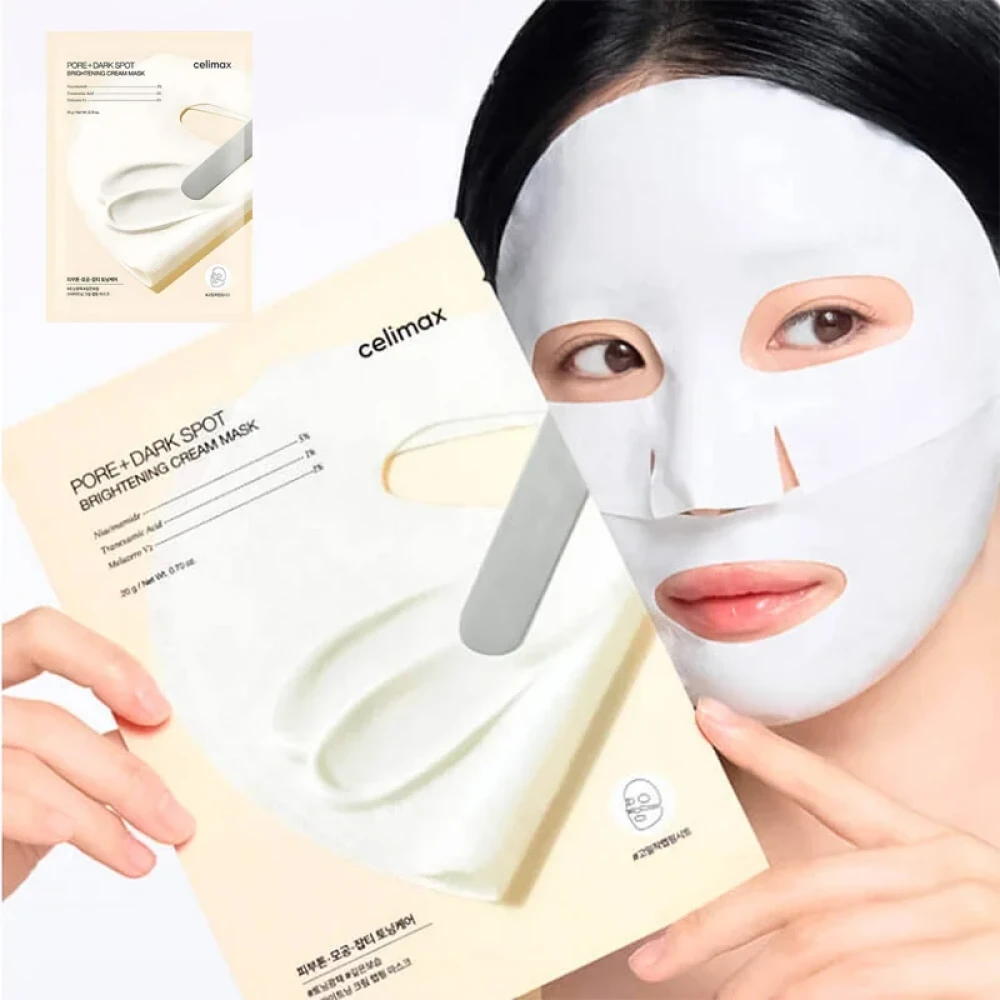 Тканевая маска для сияния кожи лица CELIMAX Pore+Dark Spot Brightening Cream Mask, 4 штуки по 20 гр - фото2 Тканевая маска для сияния кожи лица CELIMAX Pore+Dark Spot Brightening Cream Mask, 4 штуки по 20 гр - фото2